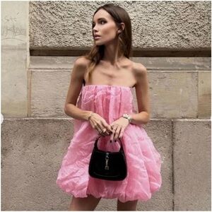Zara Strapless Bubblegum Pink Dress